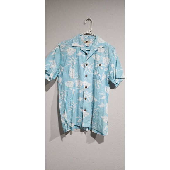 Joe Marlin Other - Joe Marlin Hawaiian Button Down Blue & White Short Sleeves Shirt, Size M